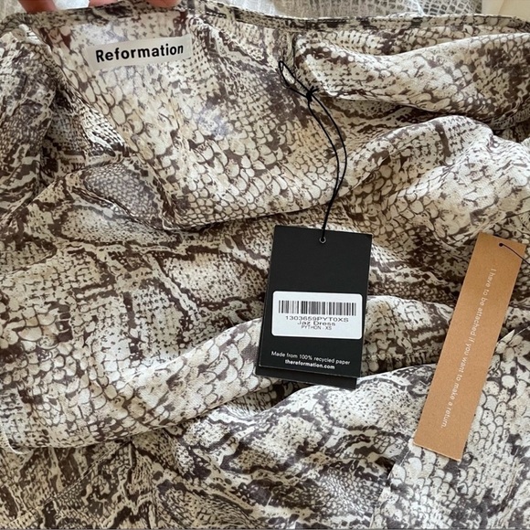 Reformation Jaz Wrap Midi Dress In Python - Picture 9 of 9